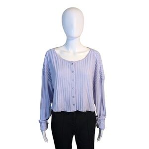 Out From Under Light Purple Soft Button Down Loungewear Top Size L